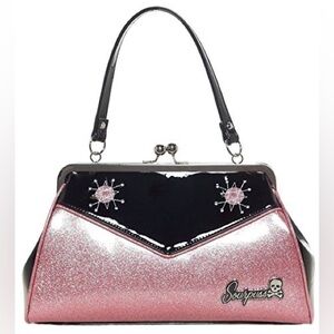 Sourpuss Sputnik Backseat Baby Pink and Black Handbag